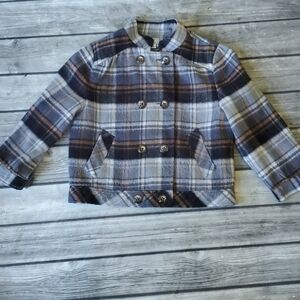 Flannel / Plaid Print Lined Jacket / Shacket  Med